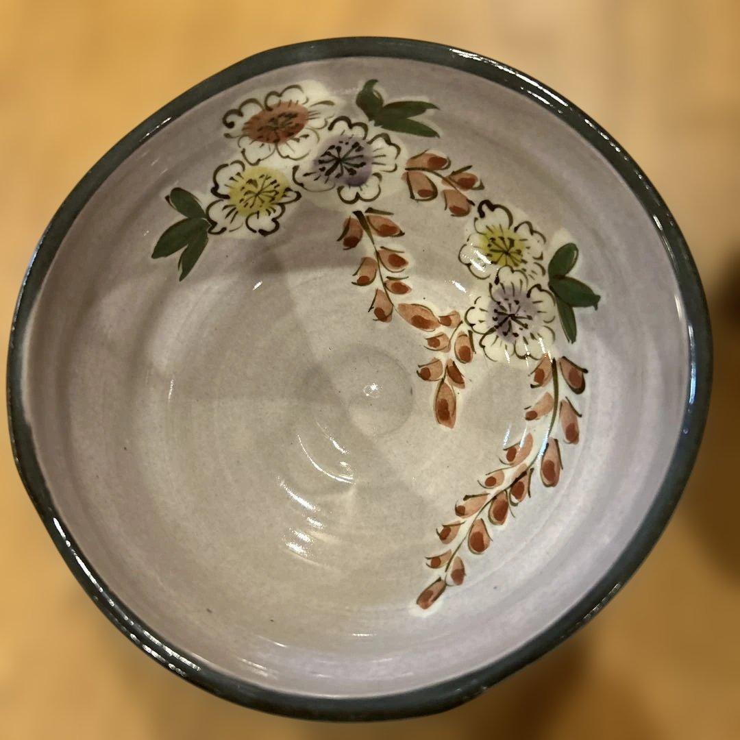 京焼　作家物　花絵付　飯碗　湯呑み