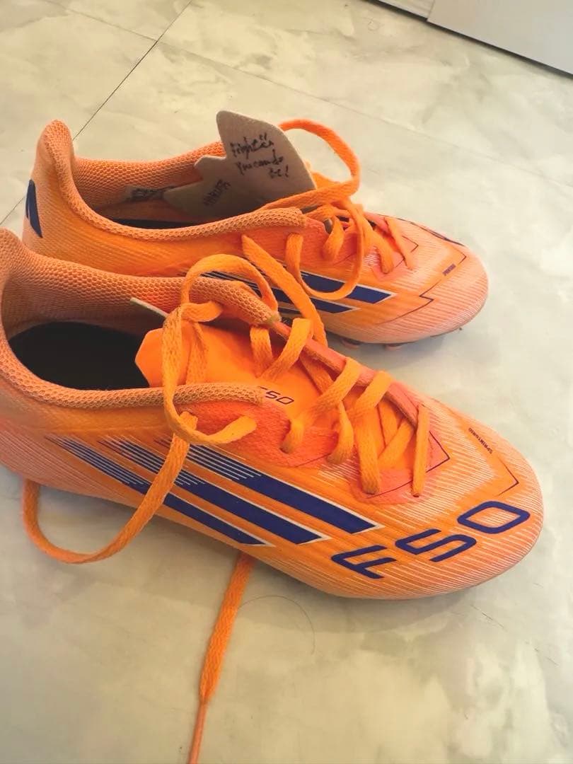 【使用頻度2回のみ】adidas F50 サッカーシューズ オレンジ/ブルー