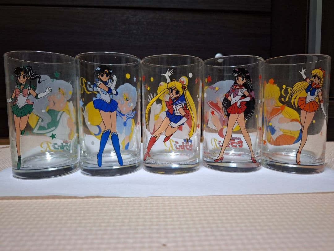 レトログラス　セーラームーン ガラス 5個セット