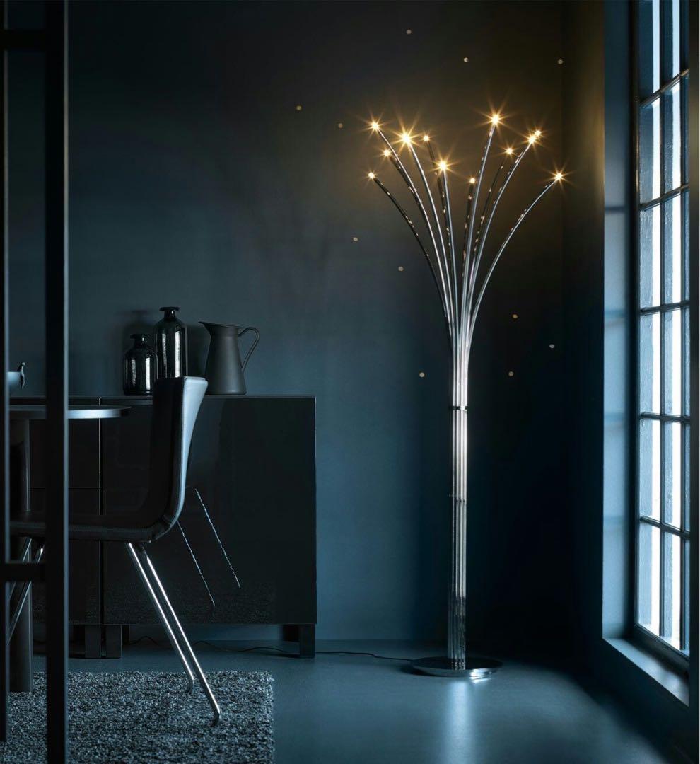 IKEA ツリー型フロアスタンド シルバー LEDライト付き