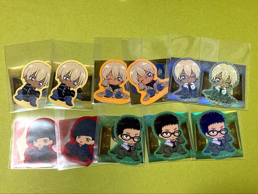 名探偵コナン　ちぢませ隊ステッカー1 2 ふらっとめじるしアクセサリー