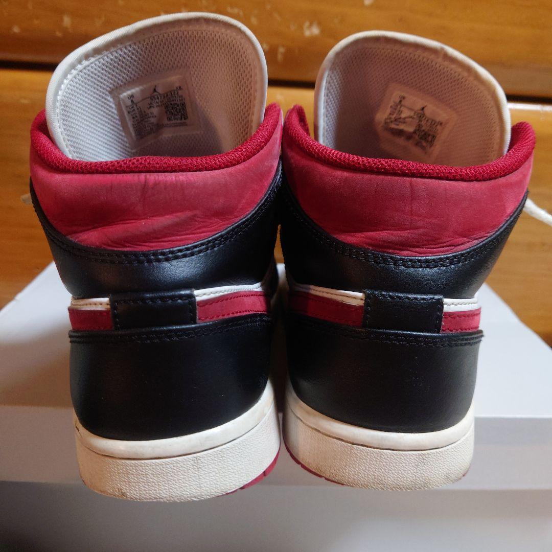 シューズ(男性用) Air Jordan 1 mid White/Gym Red-Black