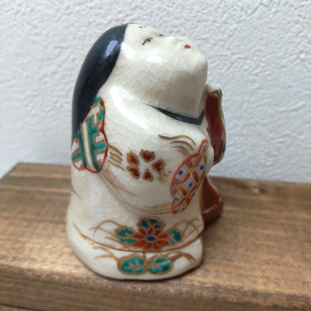 【値下中】九谷関山作　お福香合　　ok01