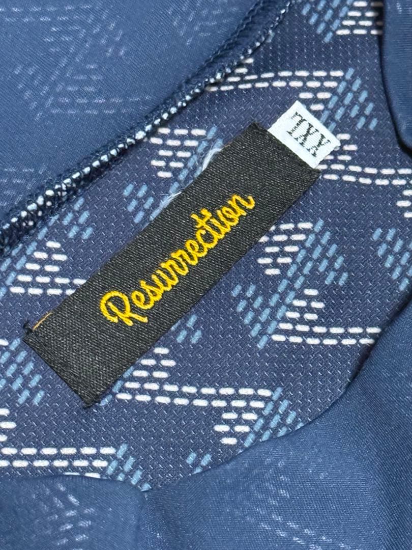 レザレクション　長袖モックネック　ゴルフシャツ　2XL ネイビー
