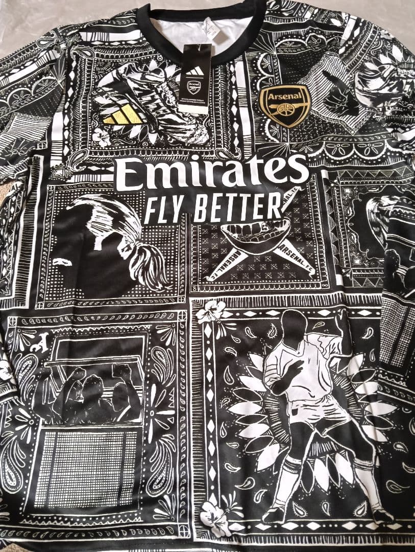 アーセナル プレマッチユニフォームadidas 長袖 Sサイズ