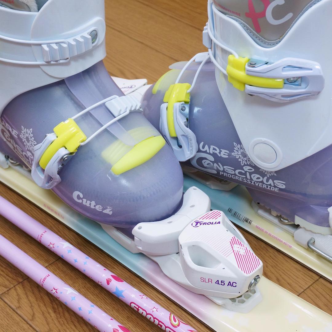 メンテ済 110cm 靴21cm PURE CONSCIOUS スキーセット
