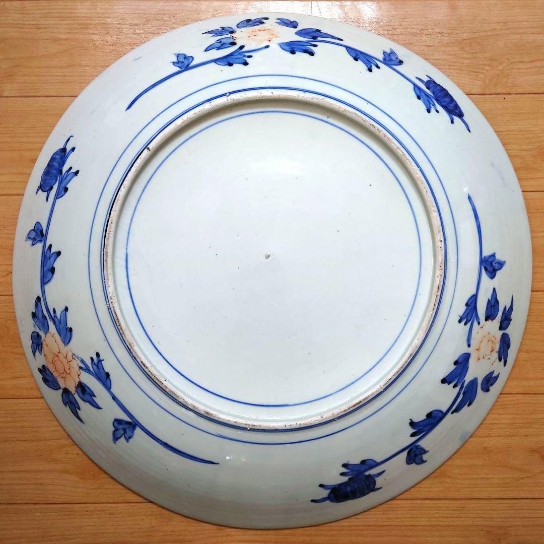 大値下げ⚫希少特大皿⚫古伊万里色絵松竹梅花唐子図大皿⚫直径約46.5cm大正時代