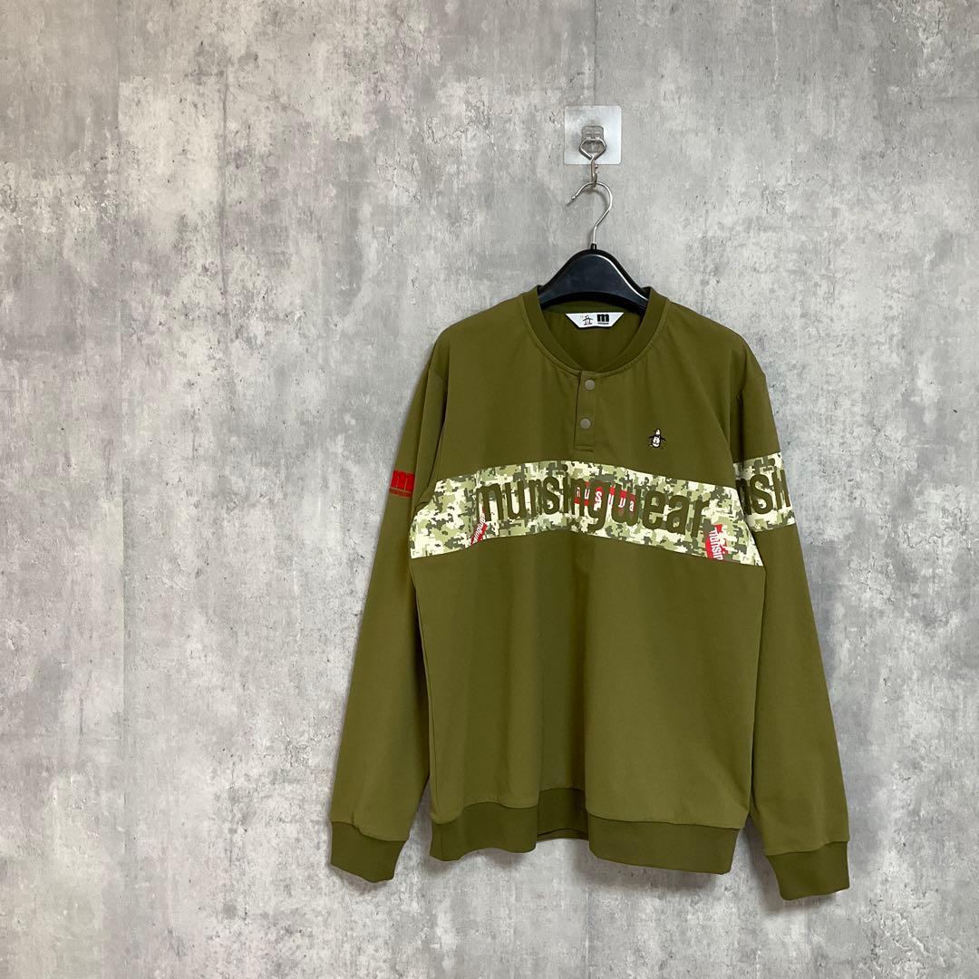 【munsingwear】　ステッカーロゴ＆カモフラ胸ロゴジャージ　プルオーバー