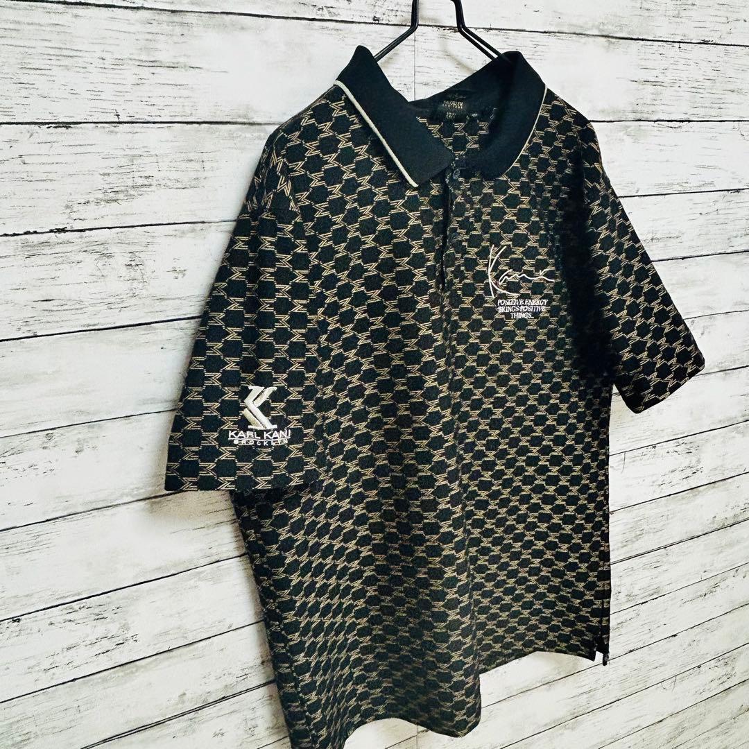 KARL KANI GOLF カールカナイゴルフ モノグラム 総柄 ポロシャツ