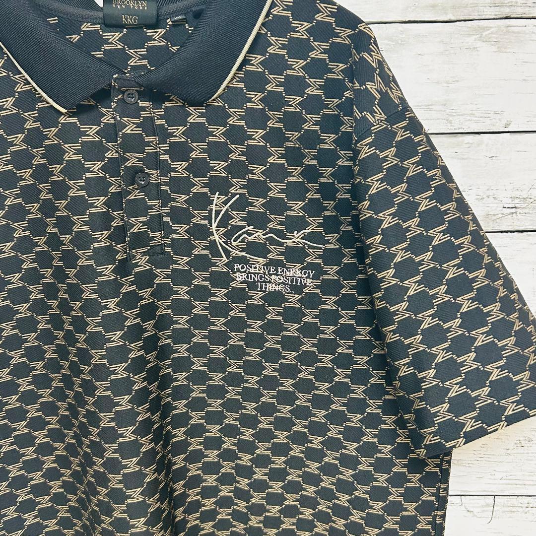 KARL KANI GOLF カールカナイゴルフ モノグラム 総柄 ポロシャツ