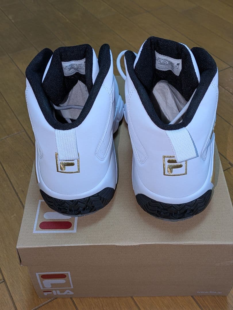 早い者勝ち・FILA MB ホワイト ゴールド ハイカットシューズ