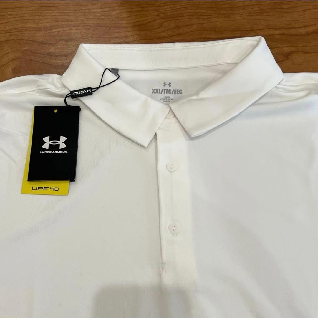 【UNDER ARMOR】メンズ ポロシャツ 半袖トップス XXL 白 未使用