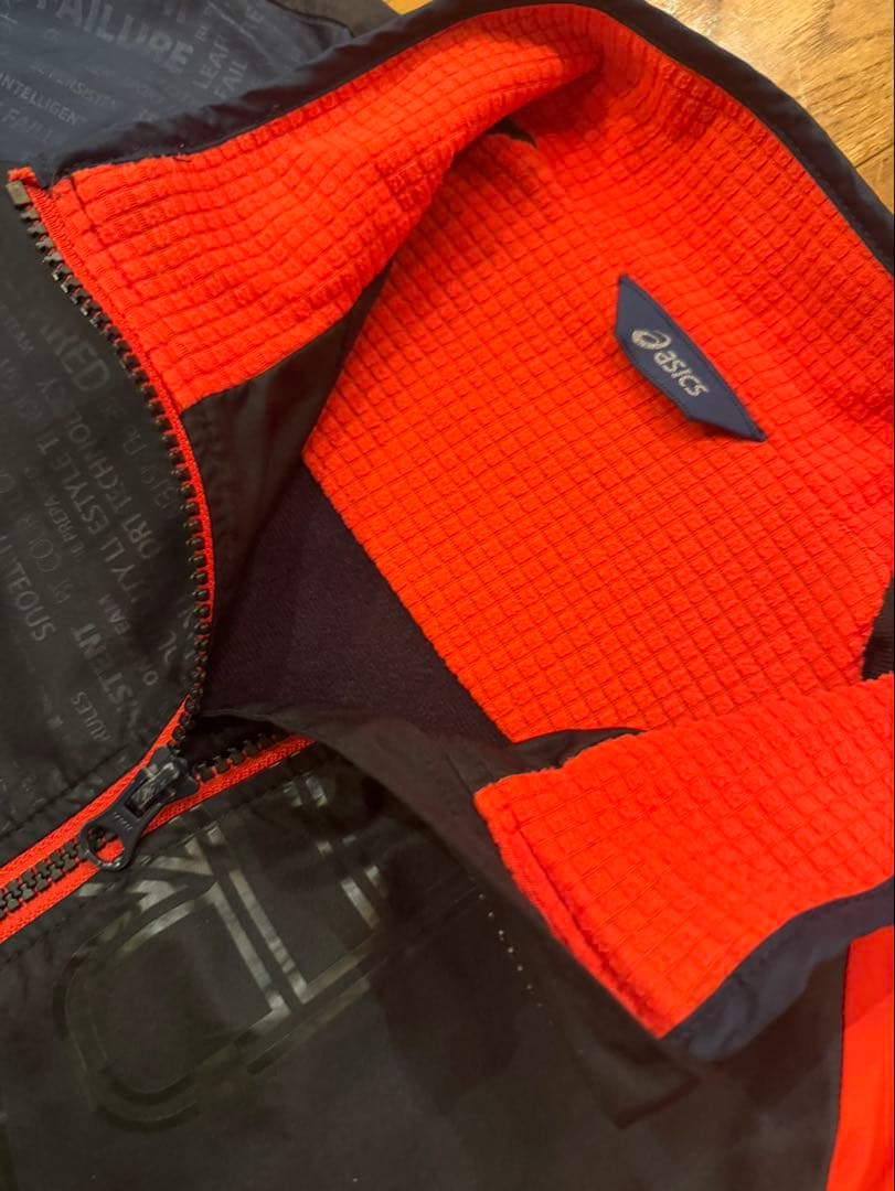 asics A77 AVi XAW720 ジャージ上下セット XL 黒/赤