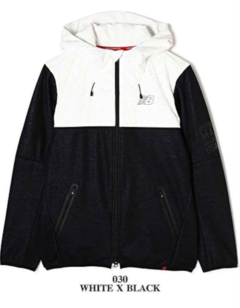 new balanceホワイト×ブラック フード付きジャケット上下セット