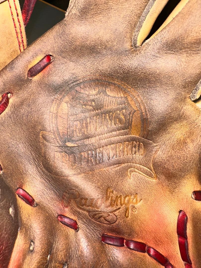 Rawlings 硬式グローブ ベージュ/赤