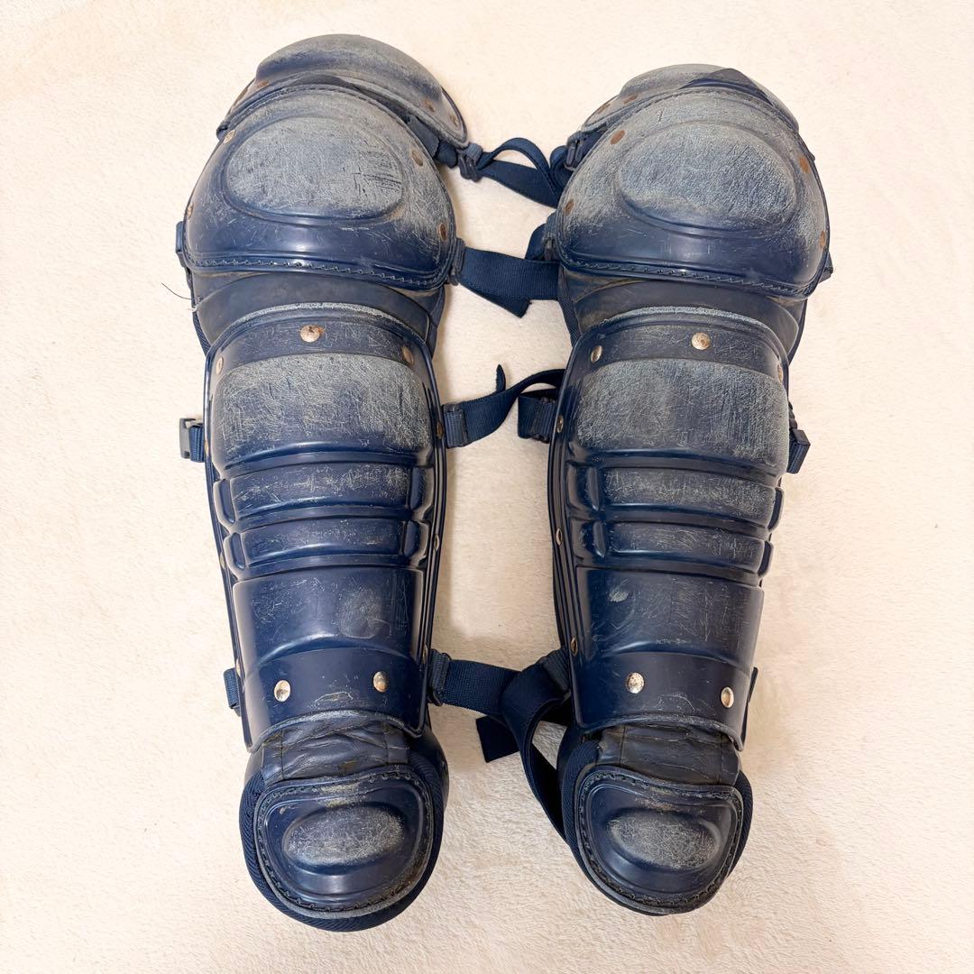 ミズノ ソフトボール キャッチャー防具一式 ネイビー 5点 レガース(軟式用)