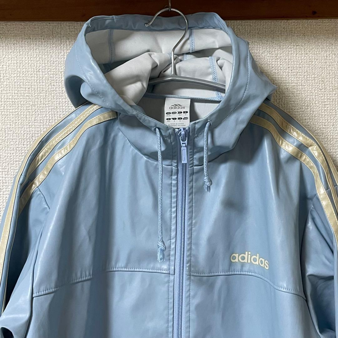 adidas　アディダス　サウナスーツ　セットアップ　上下セット　水色　S