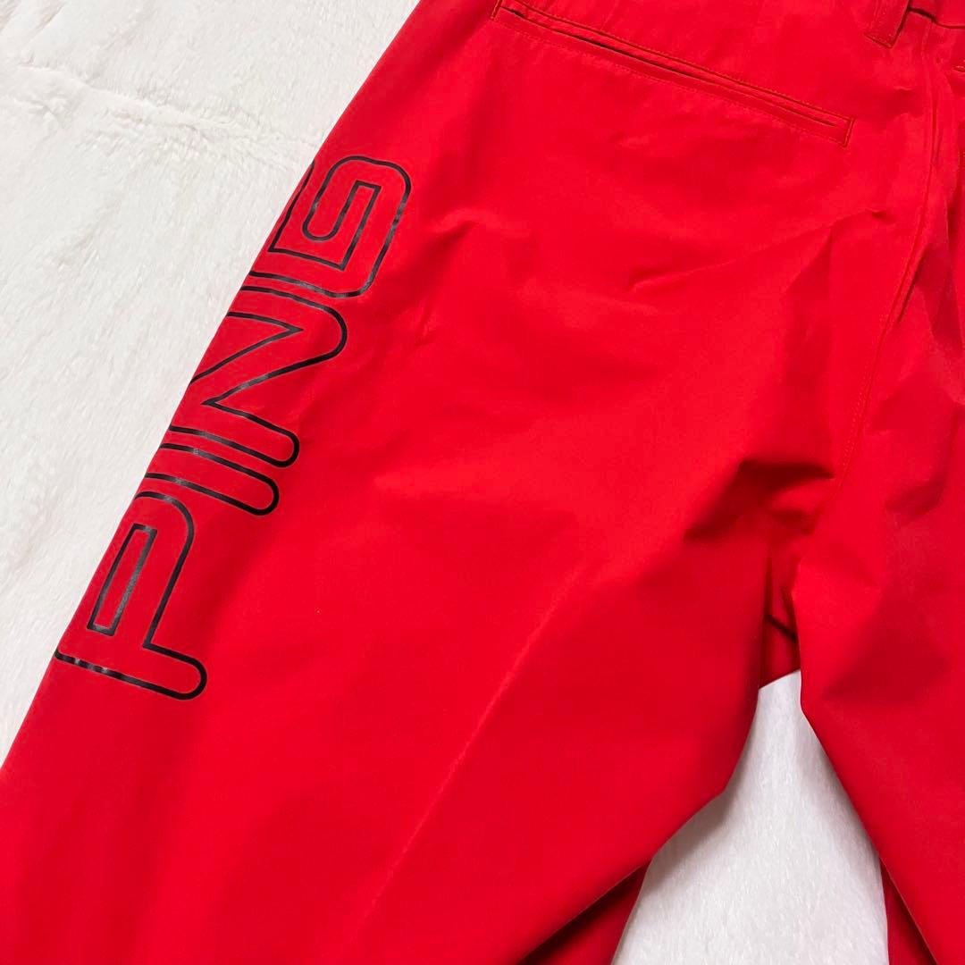 PING ゴルフパンツ 赤 ストレッチ メンズSサイズ　極美品