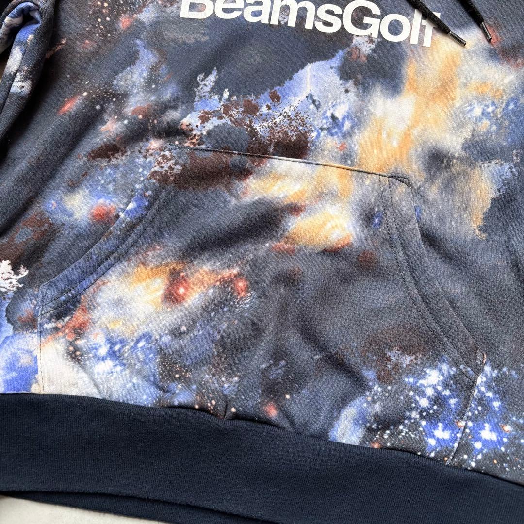 BEAMS GOLF ビームスゴルフ 宇宙プリントフード付きパーカー 総柄 M