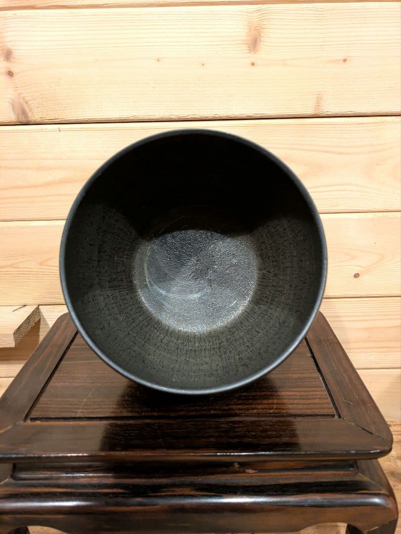 田中敬七作　焼きメ　盛花器　陶器　木箱