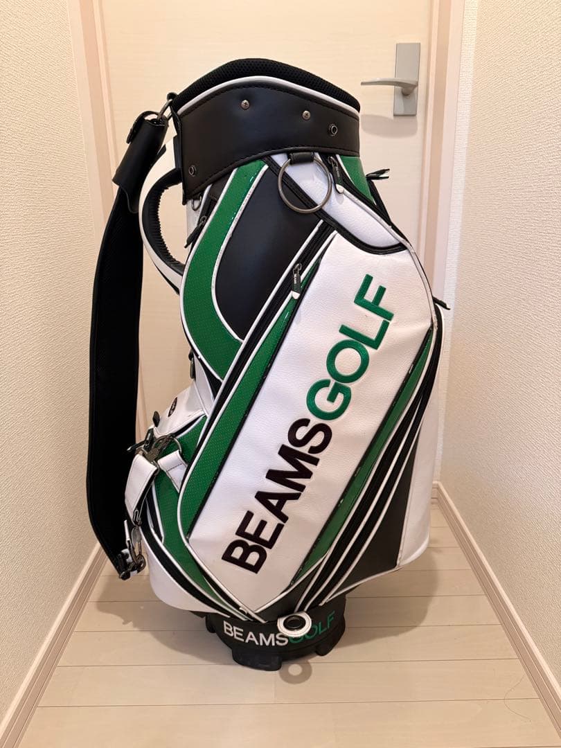 BEAMS GOLF キャディバッグ ホワイト グリーン