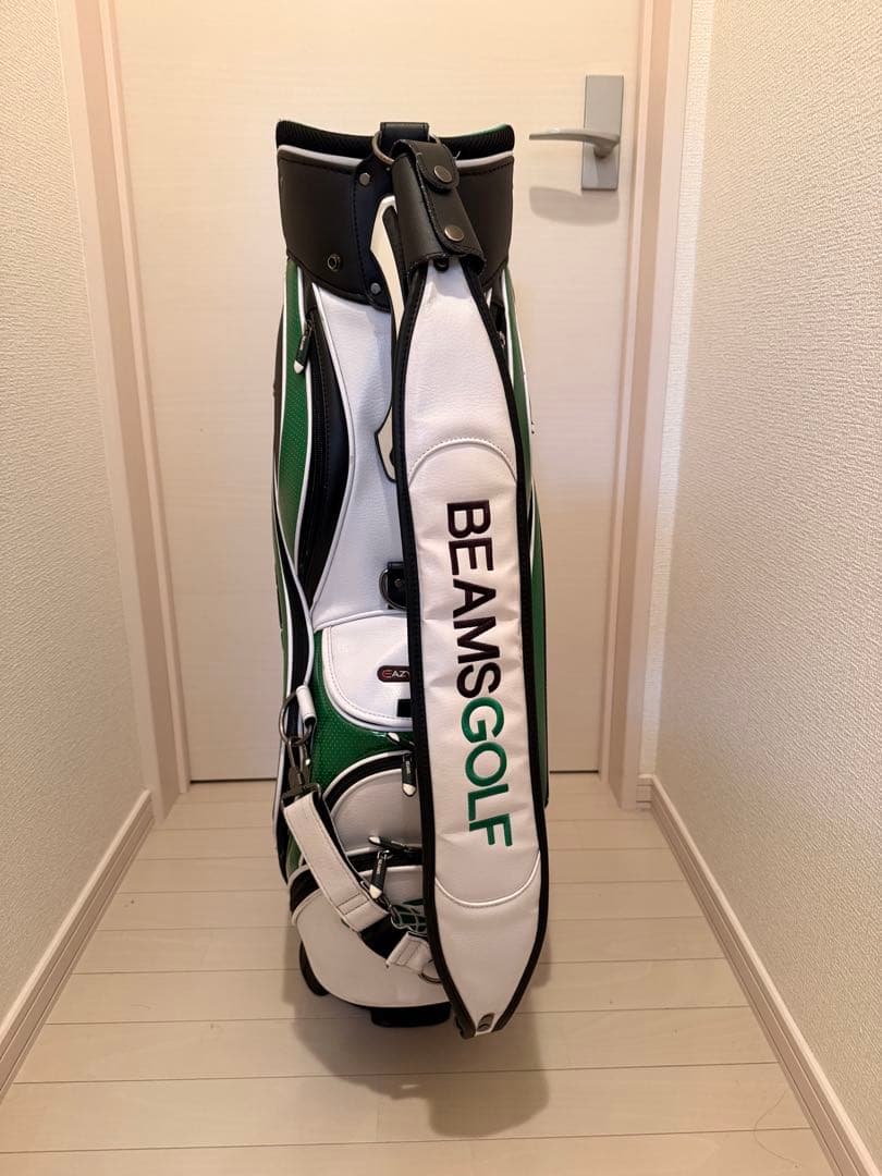 BEAMS GOLF キャディバッグ ホワイト グリーン
