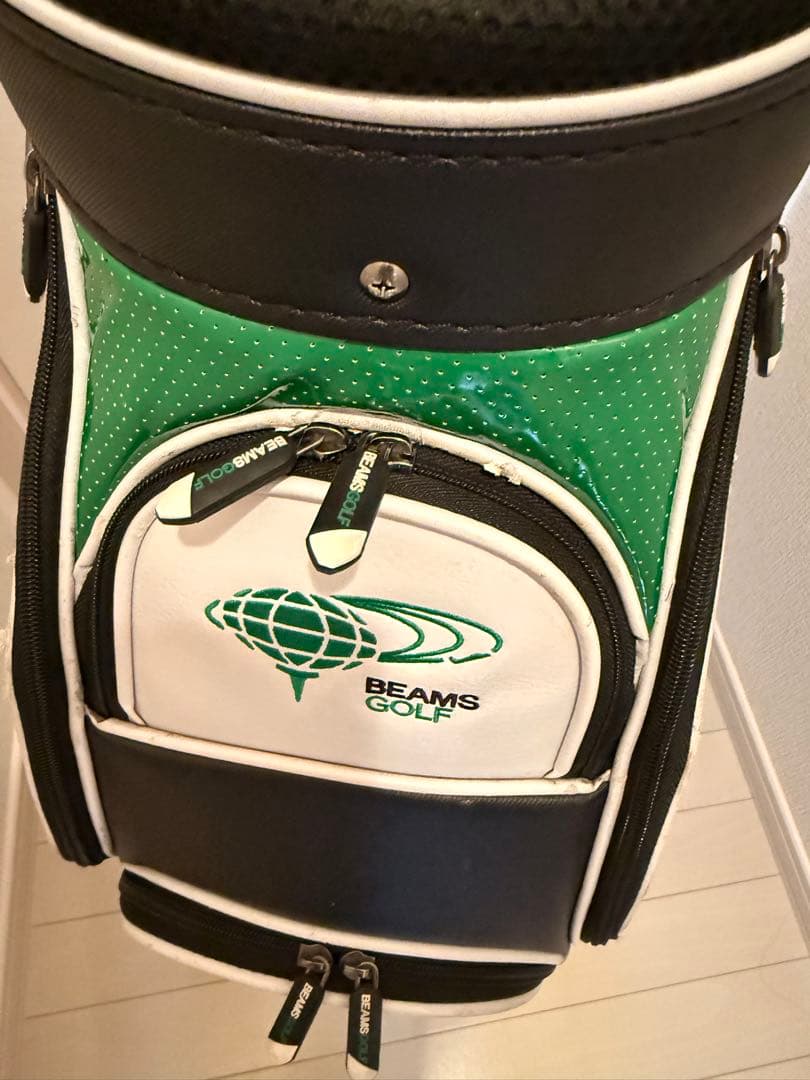 BEAMS GOLF キャディバッグ ホワイト グリーン