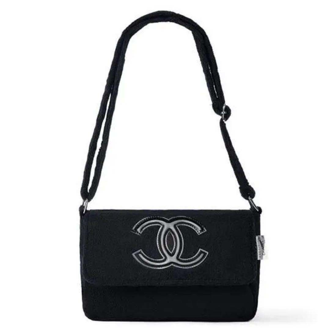 CHANEL シャネル ミニバッグ ポーチ ブラック×ブラックロゴ ノーマル