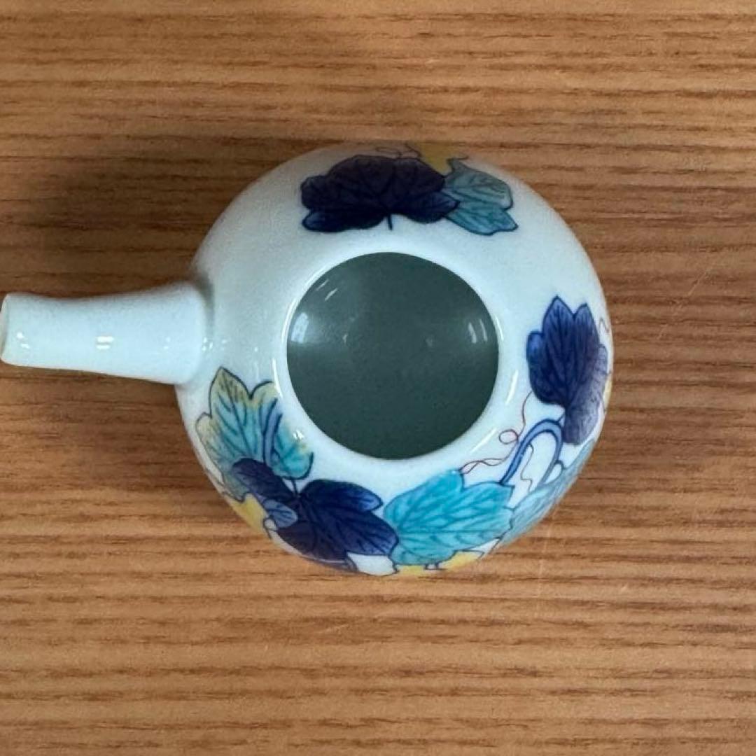 伊万里焼 畑萬陶苑：鍋島 瓢箪文 卵型醤油差し 台皿付☆