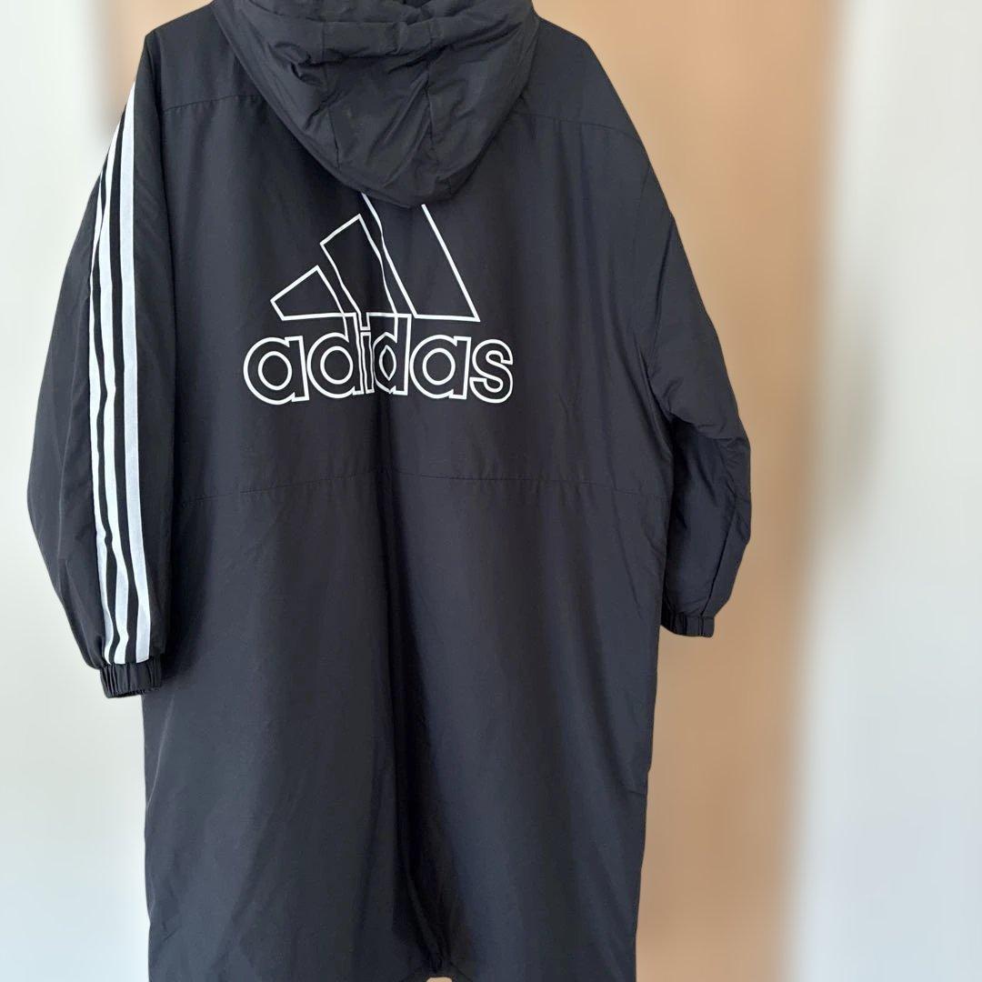 adidas フード付きベンチコート M 黒