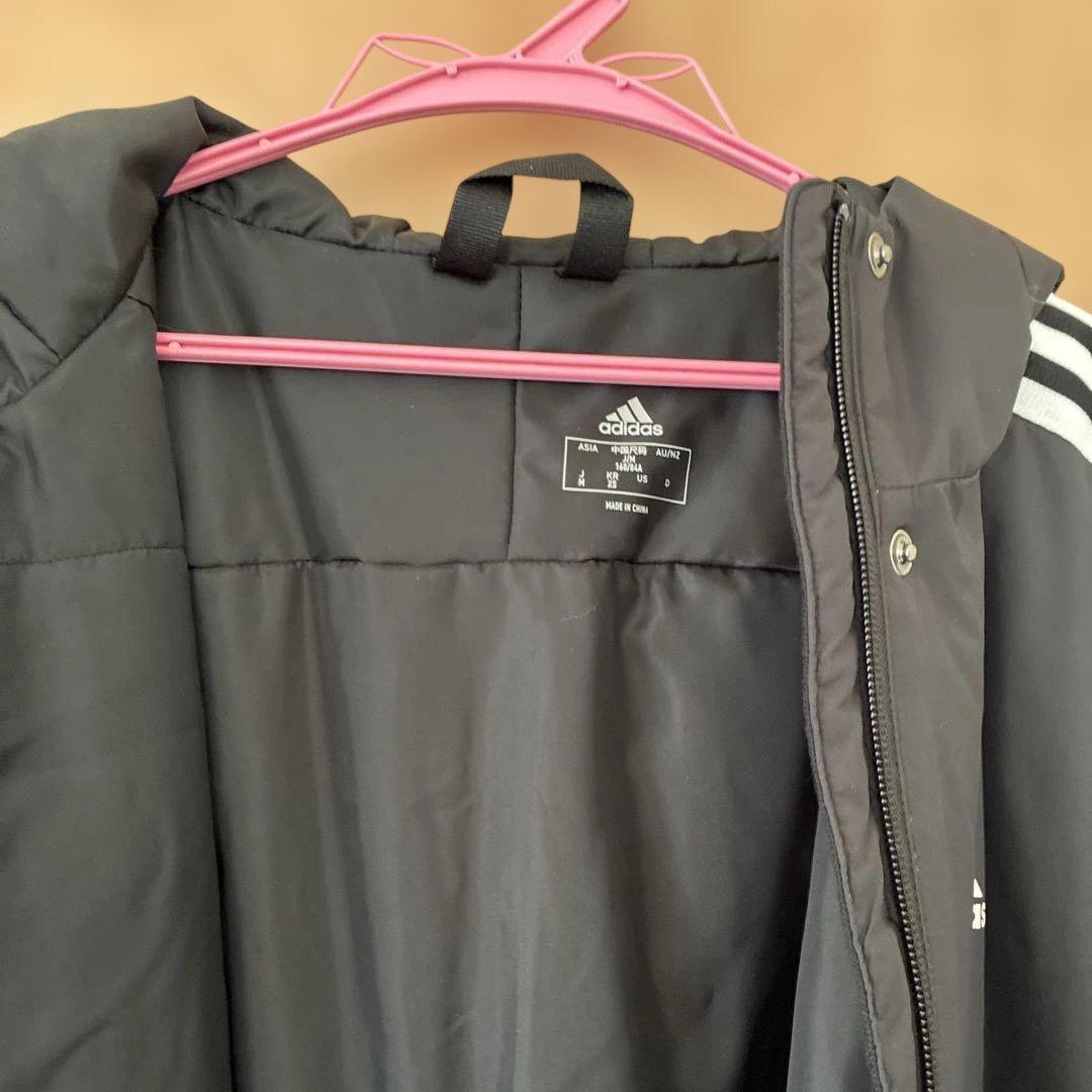 adidas フード付きベンチコート M 黒
