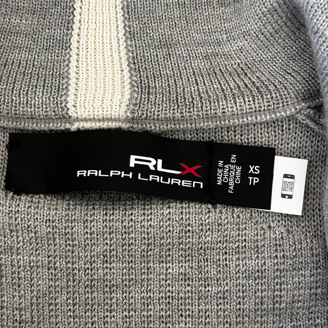 RLX ラルフローレン 裏地付き ハーフジップ ニットセーター　グレー