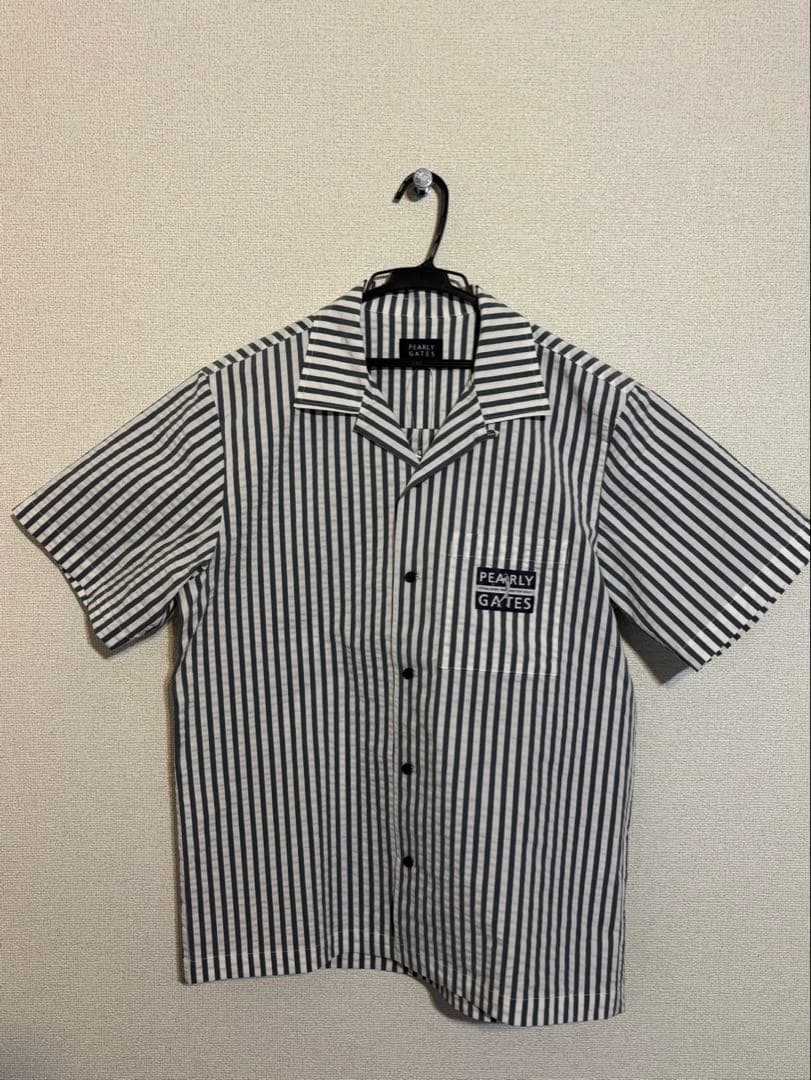 【新品・未使用】PEARLY GATES ストライプ半袖シャツ　サイズ5