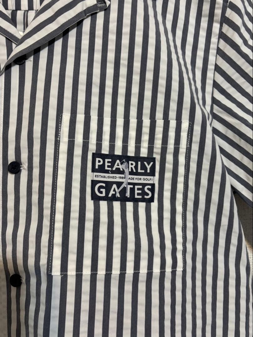 【新品・未使用】PEARLY GATES ストライプ半袖シャツ　サイズ5