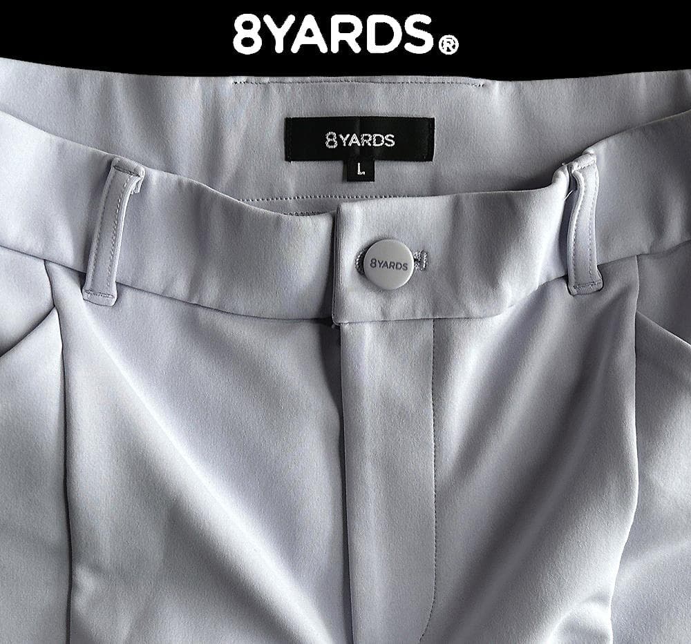 8YARDS ハチヤーズ ストレッチとろみ素材 前後ロゴ パネルスカートＬ