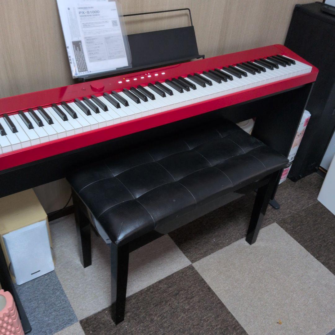 引き取り限定(堺市)　CASIO PX-S1000 赤 88鍵 デジタルピアノ