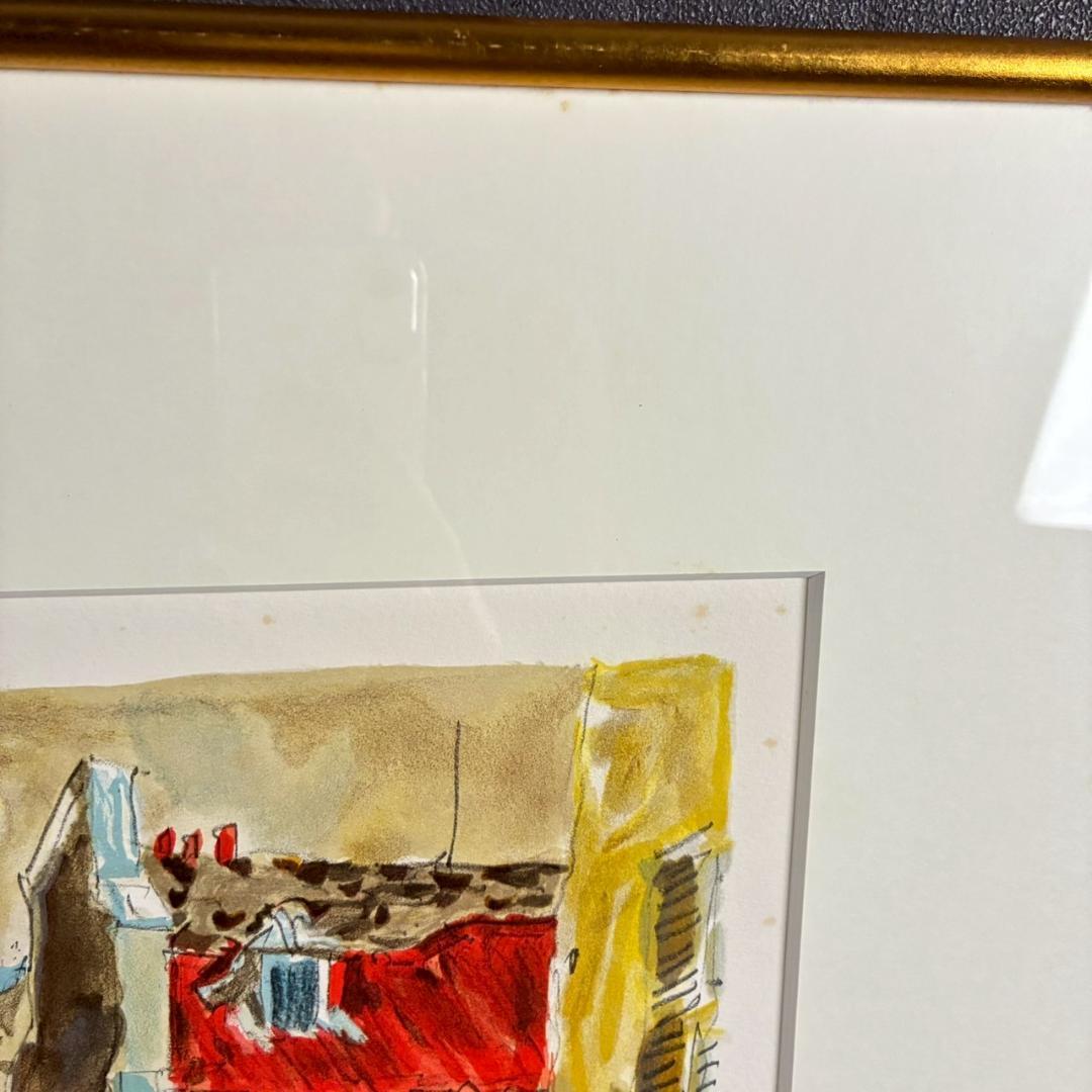 ⭐︎版画のみ⭐︎児玉幸雄「ムフタール通り」リトグラフ 直筆サイン有 額縁入 フランス