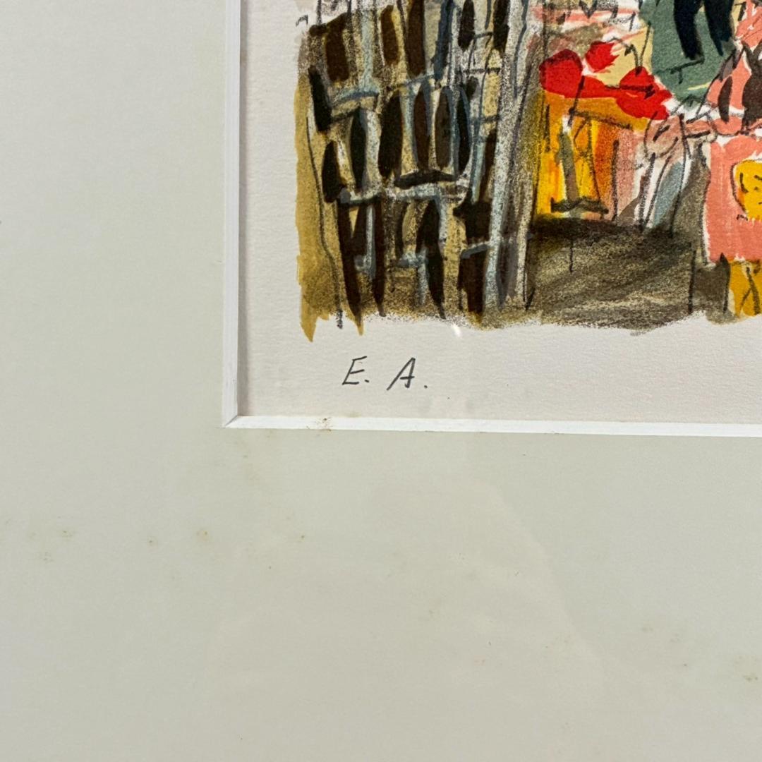 ⭐︎版画のみ⭐︎児玉幸雄「ムフタール通り」リトグラフ 直筆サイン有 額縁入 フランス