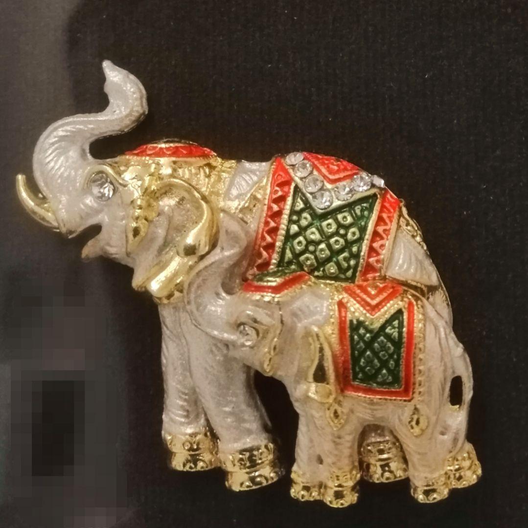 ★新品 未使用★ タイ工房 高級工芸 象 置き時計 掛け時計 24金メッキ