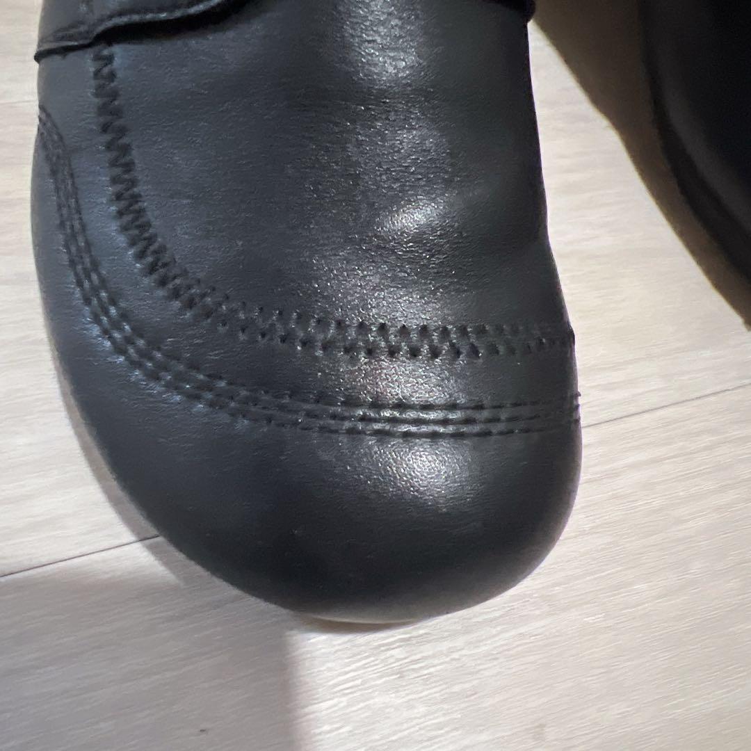 黒いレザー ジャズシューズ 低ヒール(柔らかい〜足痛くない)23~23.5cm