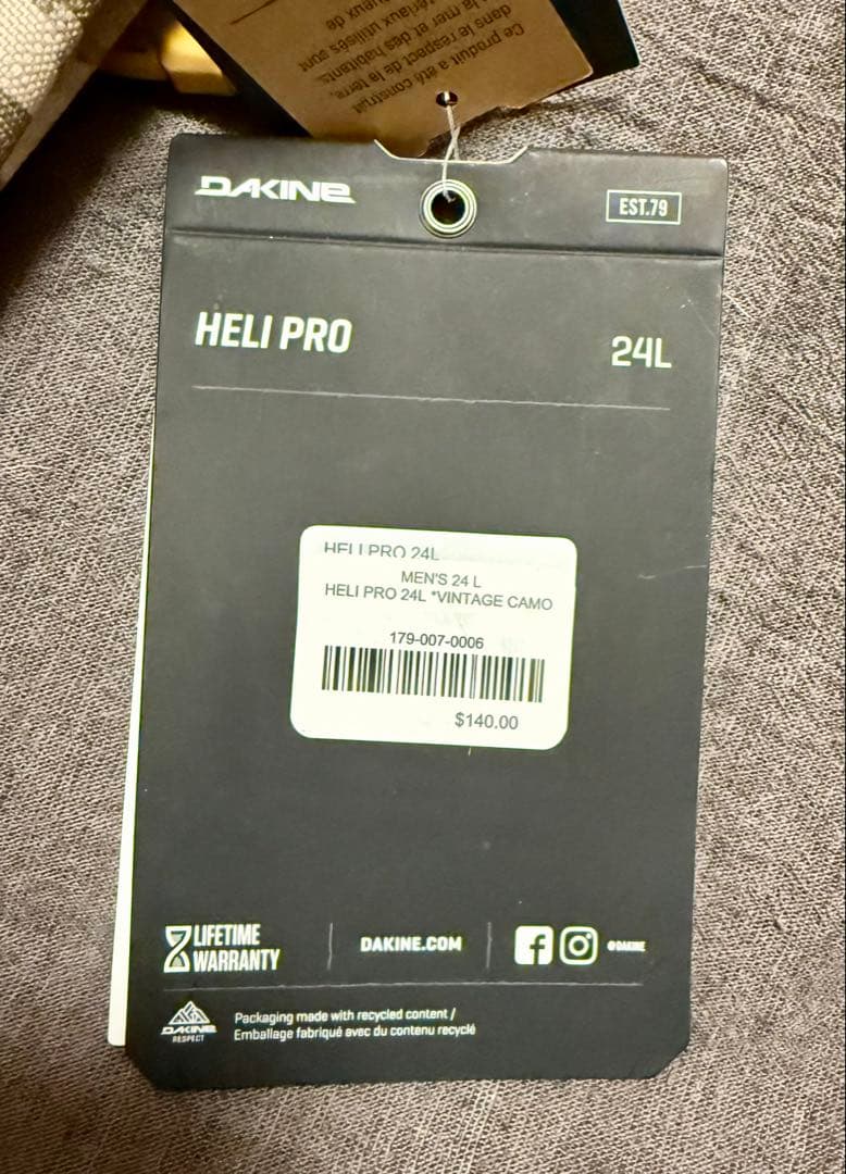 Dakine ダカイン Heli Pro 24L スノーバッグ【新品タッグ付き】