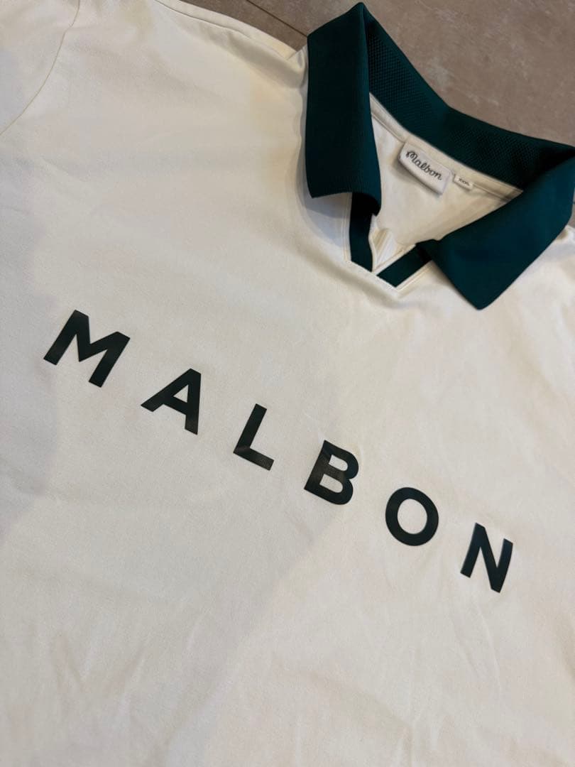 Malbon 正規品ポロシャツ XXXL ホワイト/グリーン
