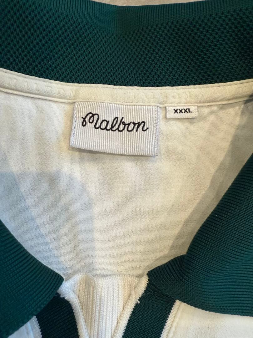 Malbon 正規品ポロシャツ XXXL ホワイト/グリーン