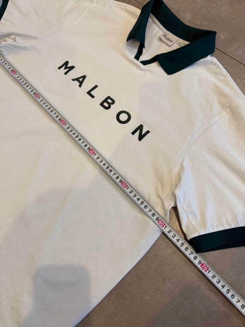 Malbon 正規品ポロシャツ XXXL ホワイト/グリーン