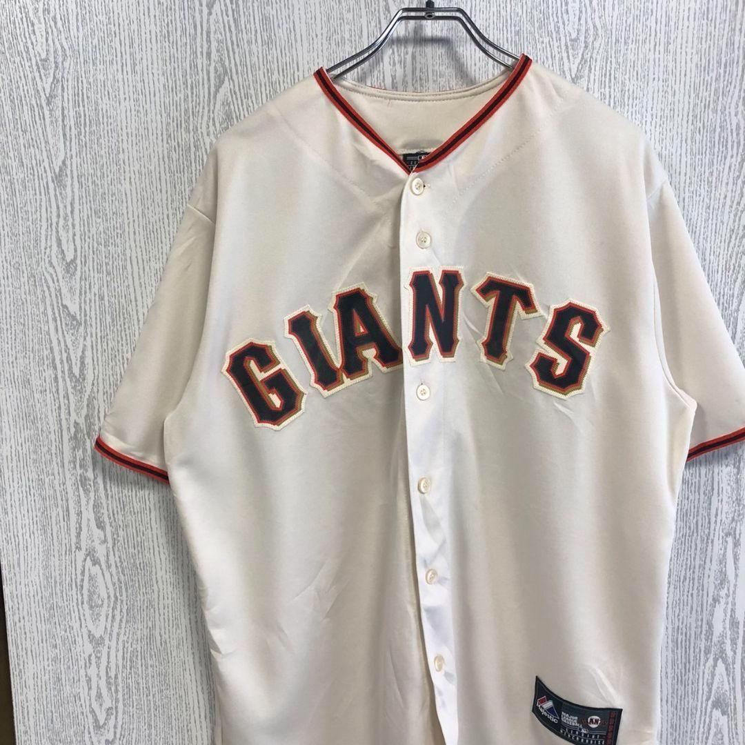 MLB マジェスティック　半袖　ゲームシャツ　メジャー　刺繍ロゴ　ジャイアンツ
