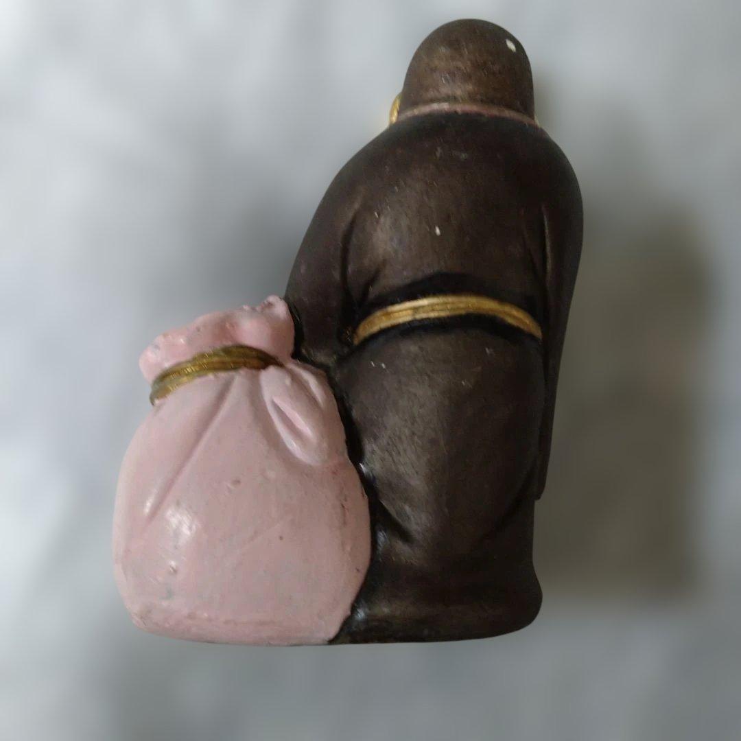 陶器製 福の神像 布袋様　縁起物　レア　レトロ　B？の刻印