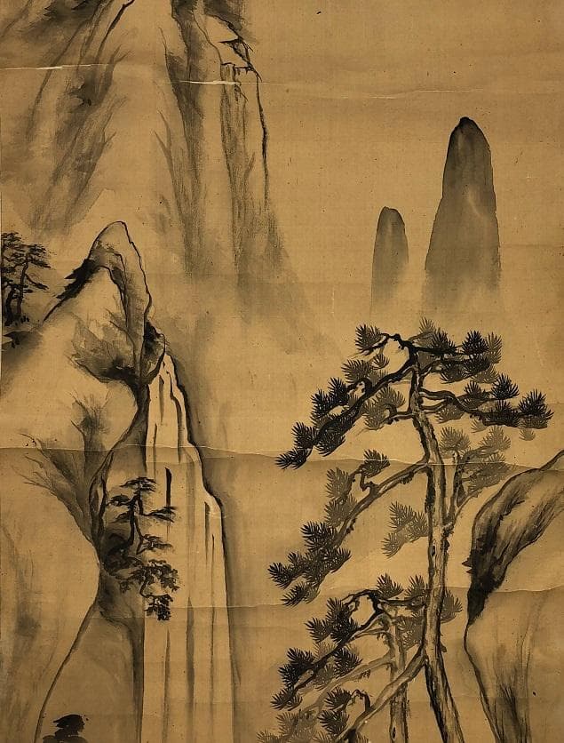 【 祇園南海　南画軸装 】　非必絲與竹山水有清音　江戸時代