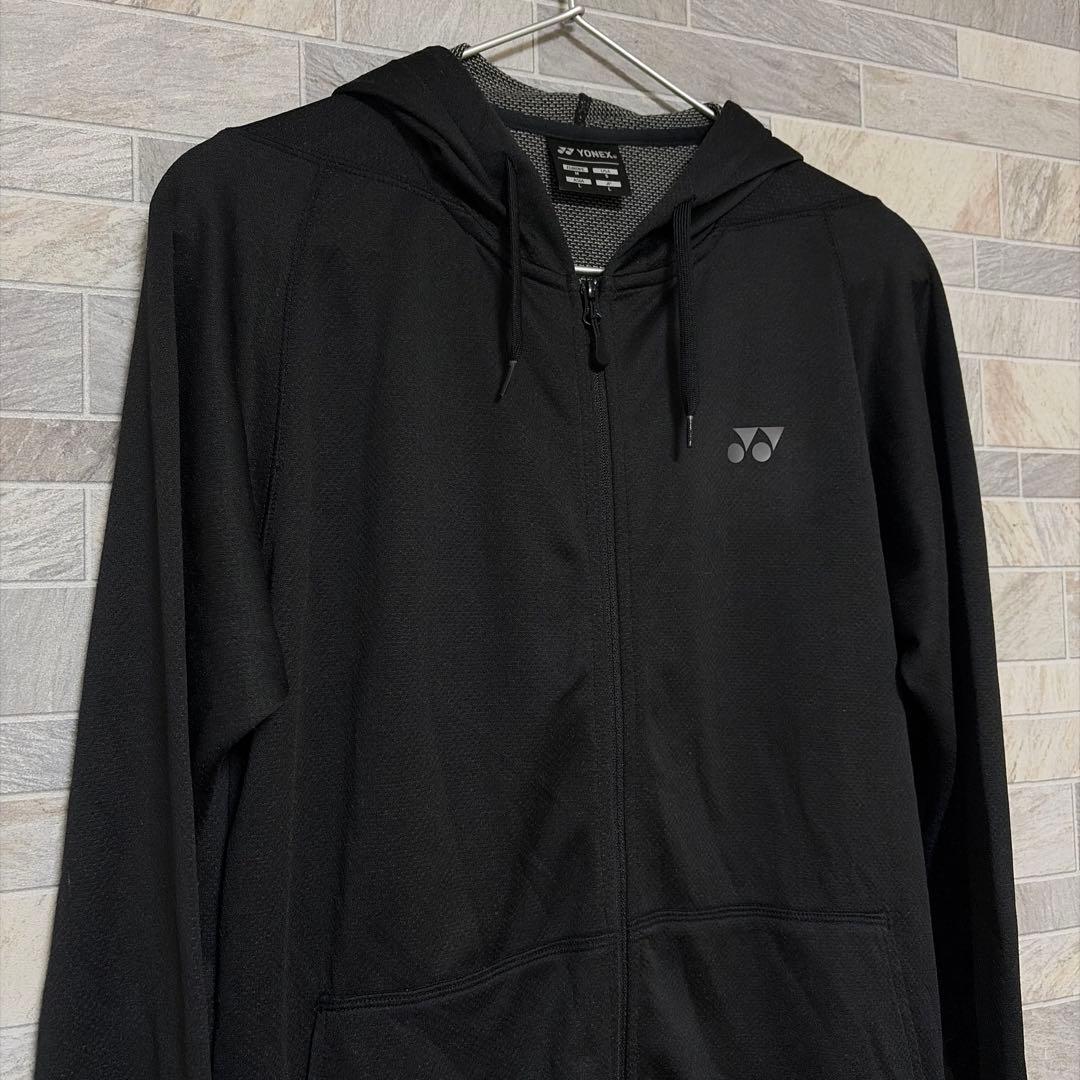 YONEX スウェットパーカー ヒートカプセルトリプル ジップアップ 黒 L