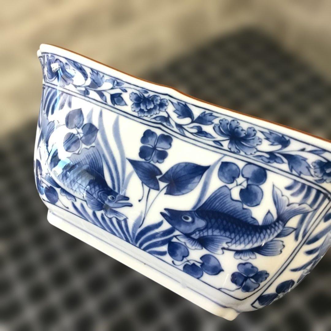 たち吉　青華遊魚　角鉢　角小鉢　6個セット　橘吉　タチキチ