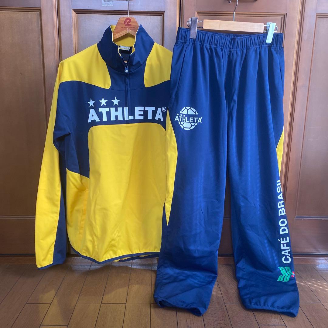 美品　ATHLETA アスレタ　ピステ上下 イエロー/ネイビー　O/ LL